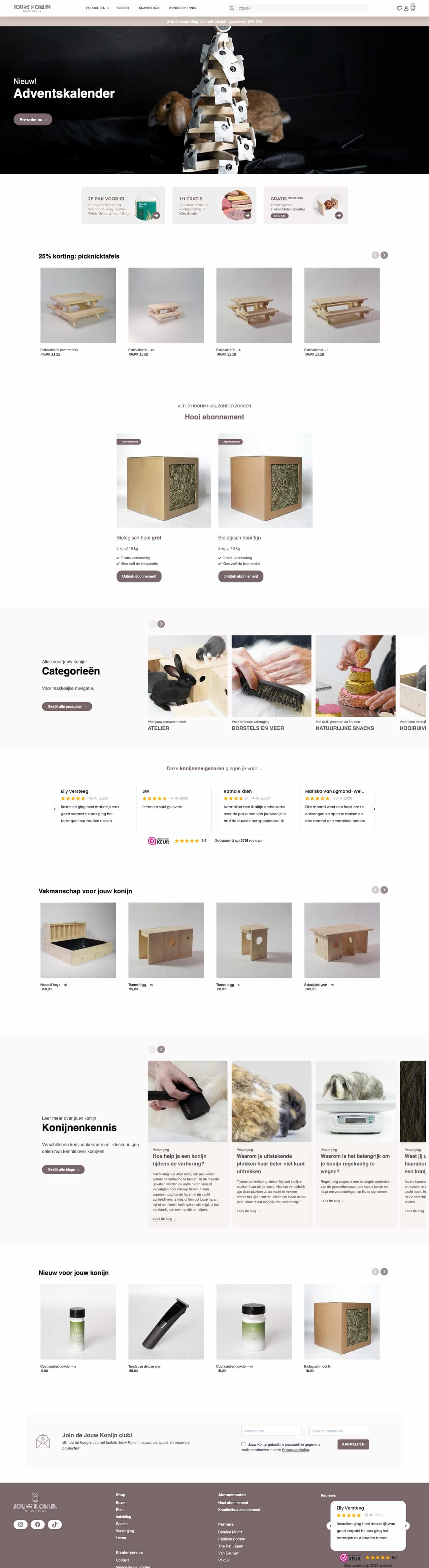 Website van Jouw Konijn op desktop