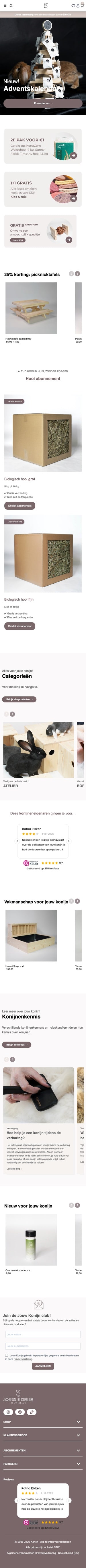 Website van Jouw Konijn op mobiel