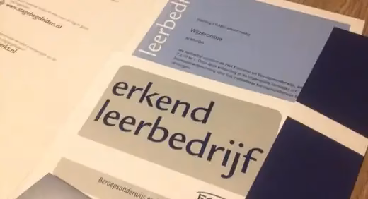 Certificaat erkend leerbedrijf van Wijzeronline