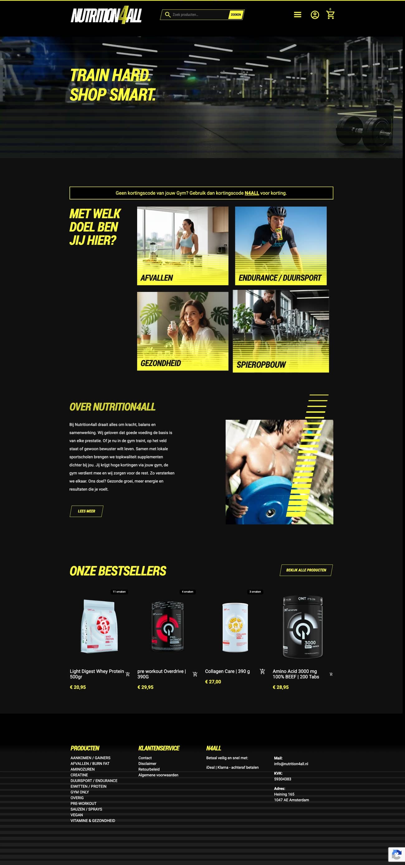 Website van Nutrition4all op desktop
