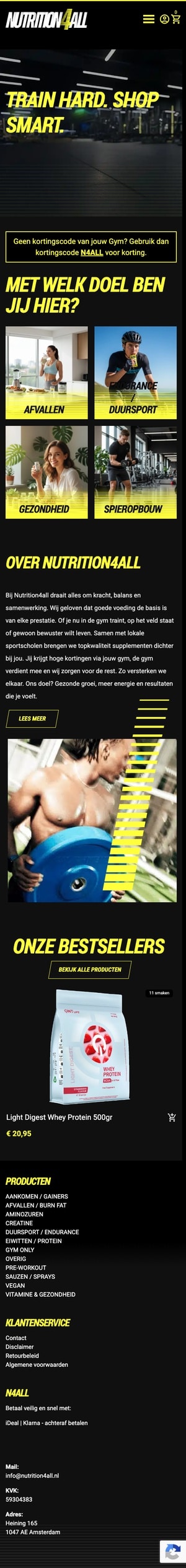 Website van Nutrition4all op mobiel