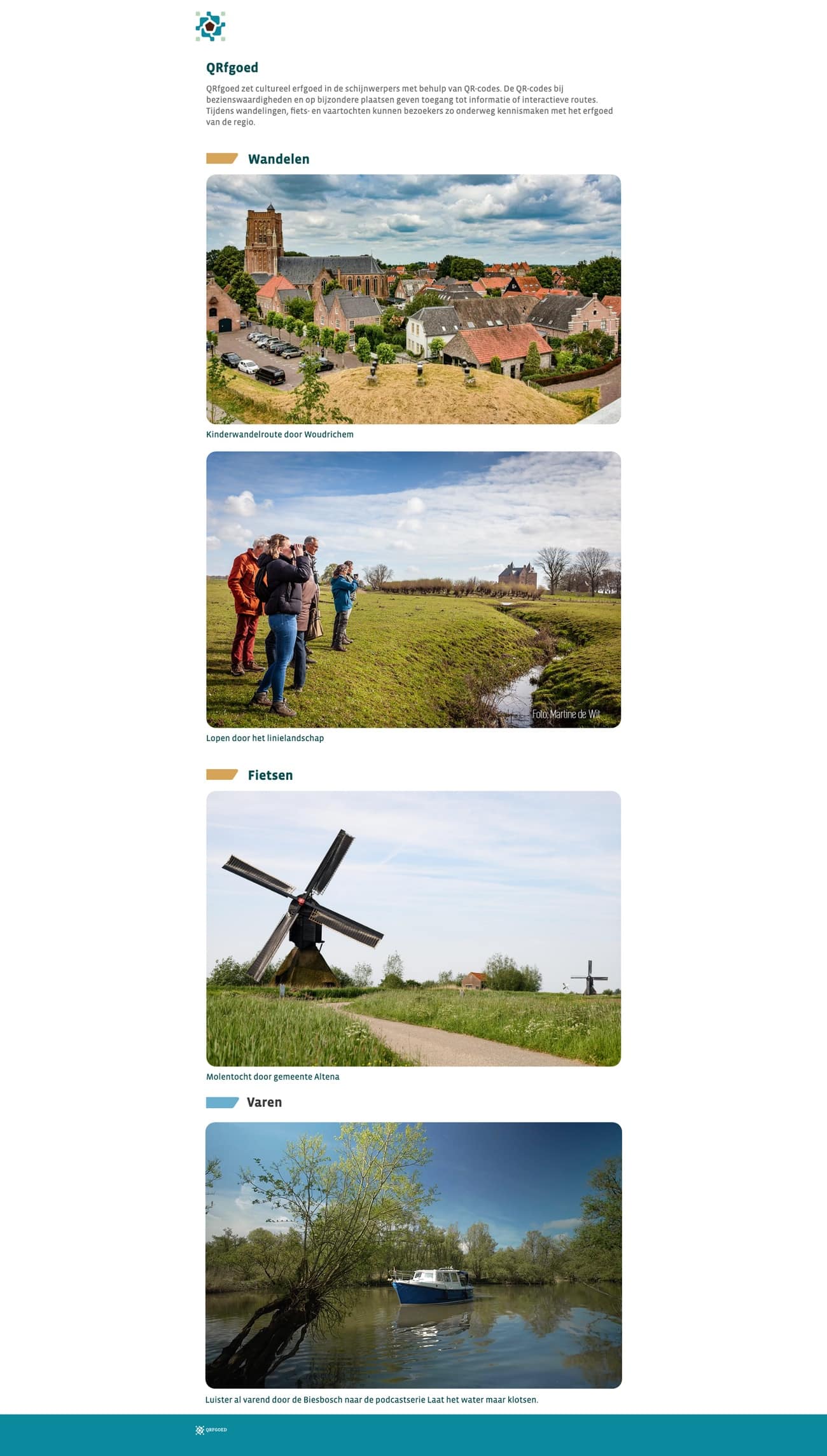 Website van QRfgoed op desktop