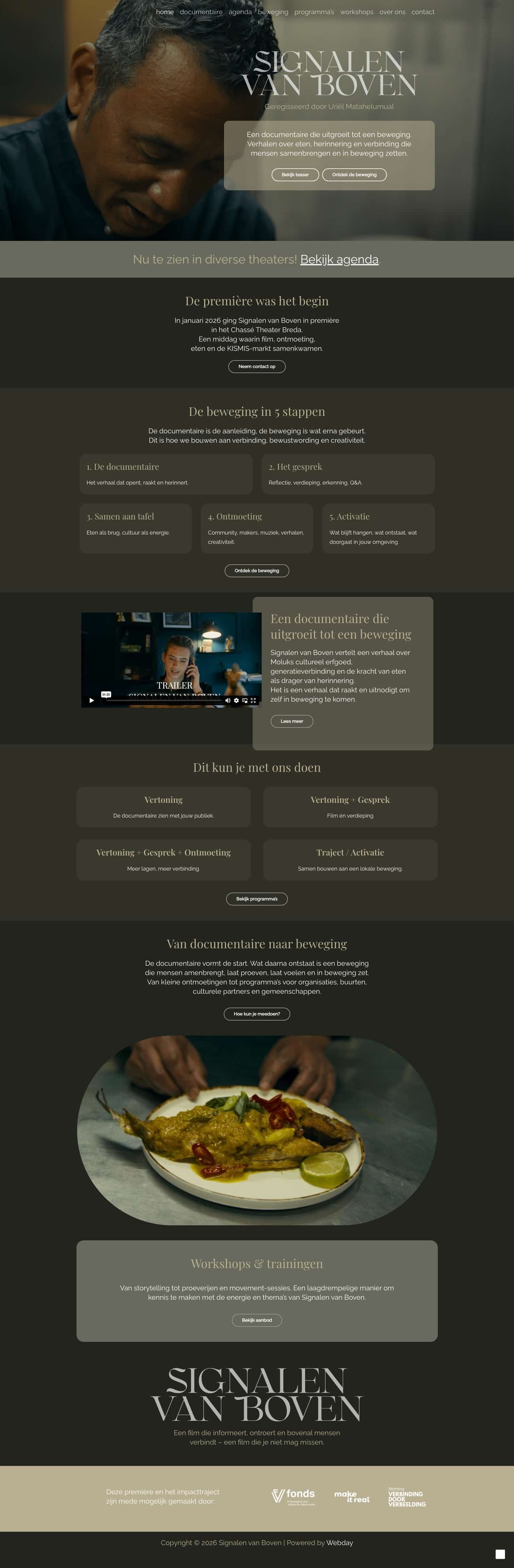 Website van Signalen van Boven op desktop