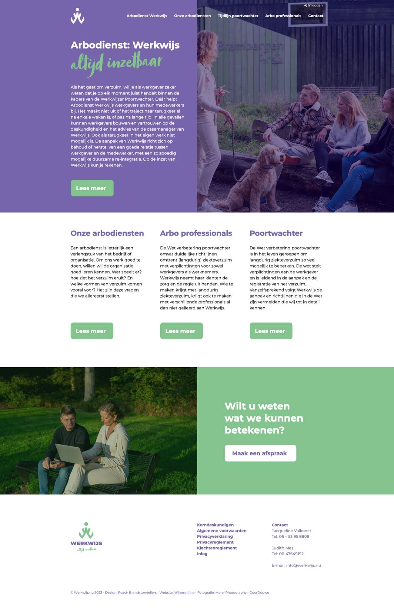 Website van Werkwijs op desktop