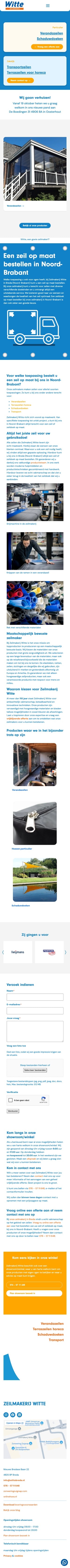 Website van Zeilmakerij Witte op mobiel